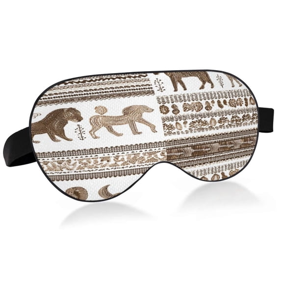 IAUYY Sleep Mask, Super Soft Eye Masks with Adjustable Strap, Lightweight Comfortable Blindfold,Perfect Blocks Light for Men Women Embroidered African Animal Motifs