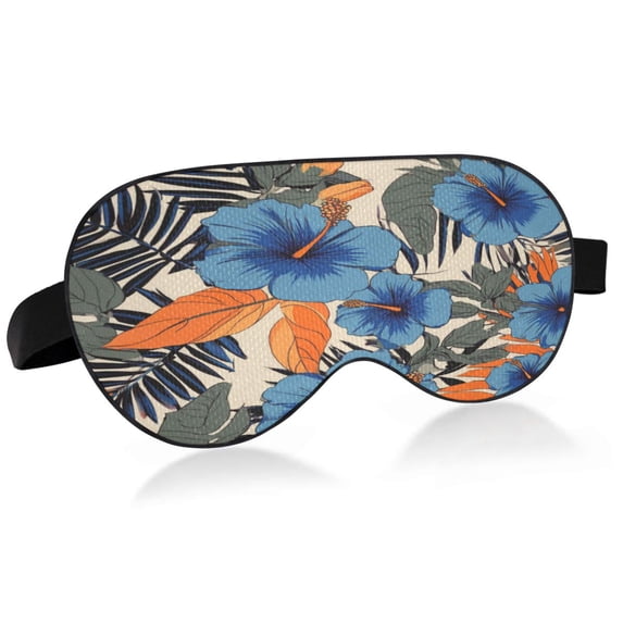 IAUYY Sleep Mask, Super Soft Eye Masks with Adjustable Strap, Lightweight Comfortable Blindfold,Perfect Blocks Light for Men Women Orange Tropical Leaves