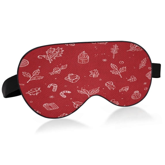 IAUYY Sleep Mask, Super Soft Eye Masks with Adjustable Strap, Lightweight Comfortable Blindfold,Perfect Blocks Light for Men Women Candy Cane