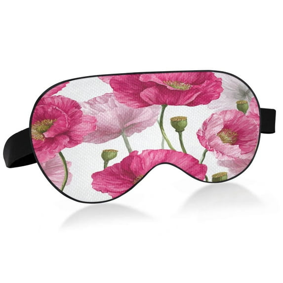 IAUYY Sleep Mask, Super Soft Eye Masks with Adjustable Strap, Lightweight Comfortable Blindfold,Perfect Blocks Light for Men Women Poppy