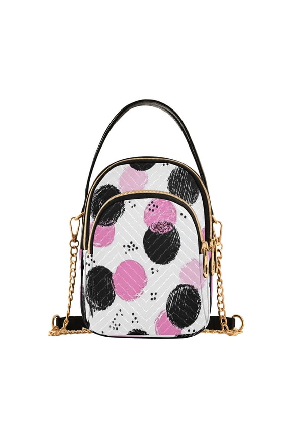 Small Crossbody Bags for Women 15*21*8cm Leather Purses for Women Removable Strap with 3 Zipper Pocket Applicable to Birthday Gifts for Women,Ink Splashed