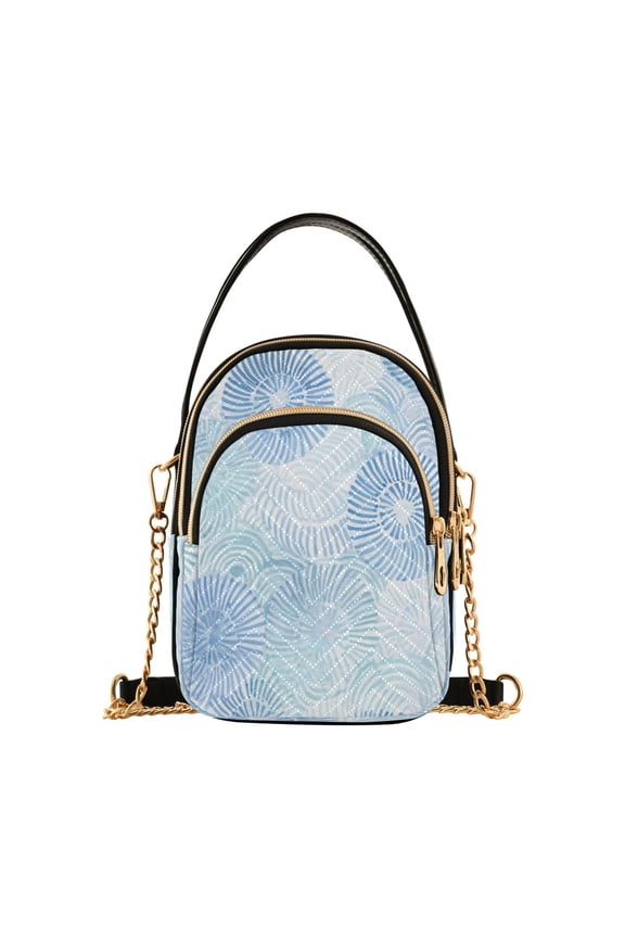 Small Crossbody Bags for Women 15*21*8cm Leather Purses for Women Removable Strap with 3 Zipper Pocket Applicable to Birthday Gifts for Women,Japanese-style Watercolor Circle