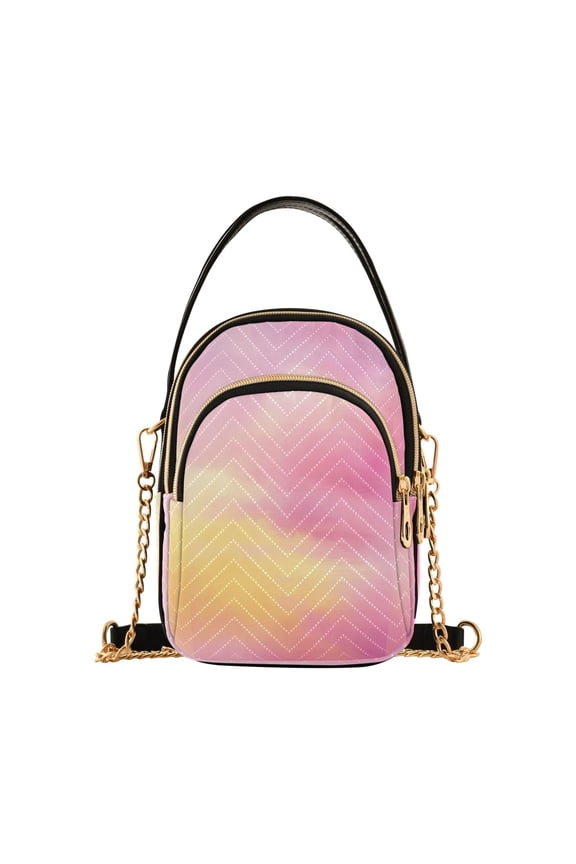 Small Crossbody Bags for Women 15*21*8cm Leather Purses for Women Removable Strap with 3 Zipper Pocket Applicable to Birthday Gifts for Women,Soft Yellow Fradient