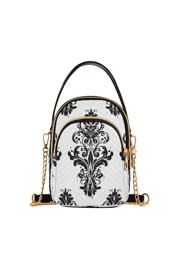 Small Crossbody Bags for Women 15*21*8cm Leather Purses for Women Removable Strap with 3 Zipper Pocket Applicable to Birthday Gifts for Women,Traditional Tattoo Designs