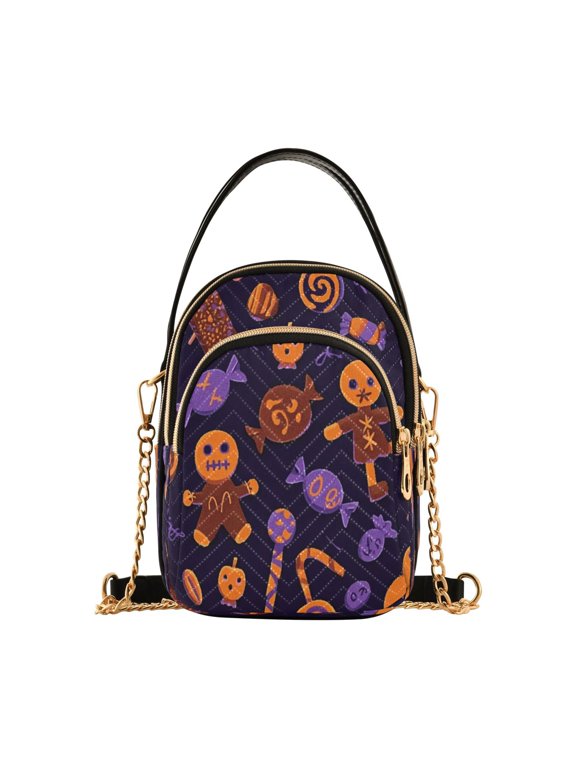 Small Crossbody Bags for Women 15*21*8cm Leather Purses for Women Removable Strap with 3 Zipper Pocket Applicable to Birthday Gifts for Women,Voodoo Doll
