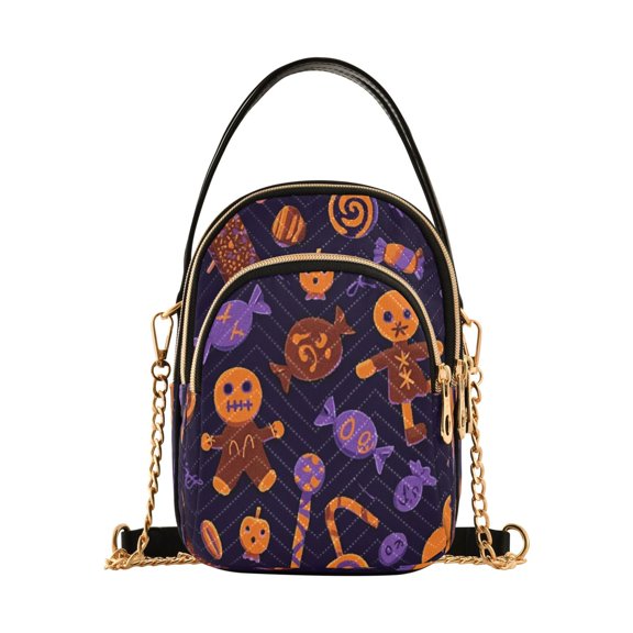 IAUYY Small Crossbody Bags for Women 15*21*8cm Leather Purses for Women Removable Strap with 3 Zipper Pocket Applicable to Birthday Gifts for Women,Voodoo Doll