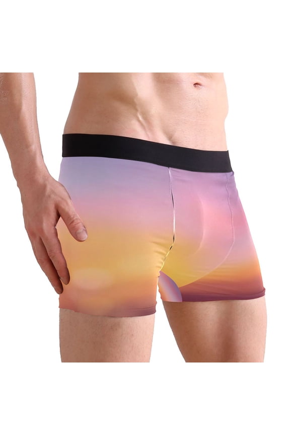Small Men's Underwear Boxer Briefs 88% polyester+12% Spandex,Cool & Breathable 3-Piece Gift Box Set Men Briefs,Dot Graffiti Digital Style and Hand-drawn Diffuse Light