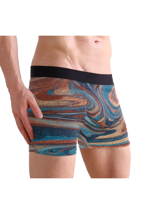 Small Men's Underwear Boxer Briefs 88% polyester+12% Spandex,Cool & Breathable 3-Piece Gift Box Set Men Briefs,Satin Weave Slow Motion Shimmering with Brilliant Colors