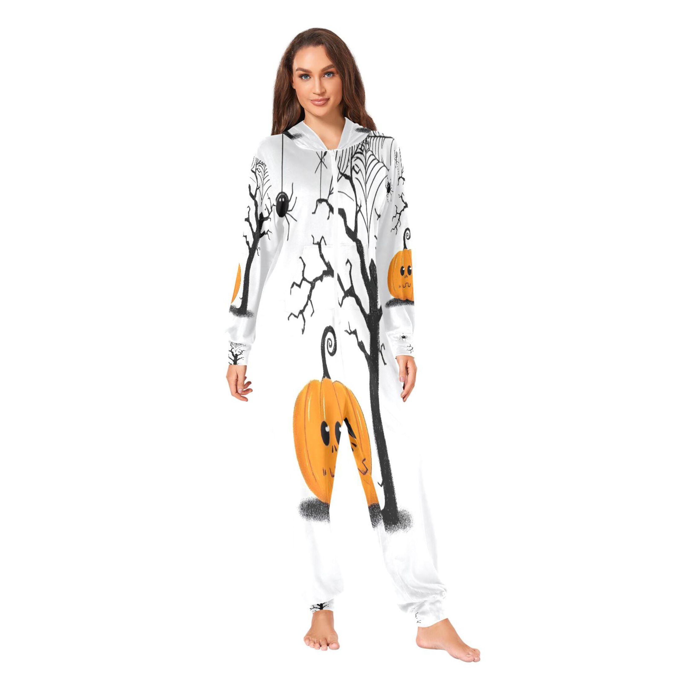 IAUYY Unisex Adult Onesie Pajamas Ultra-Soft Crystal-Soft Fabric, Halloween Adult Onesie Pajamas Adults,With a Zipper Plus Size Onesie Pajamas, Black Tree Brush Stroke Effect