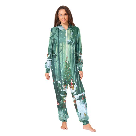 IAUYY Unisex Adult Onesie Pajamas Ultra-Soft Crystal-Soft Fabric, Halloween Adult Onesie Pajamas Adults,With a Zipper Plus Size Onesie Pajamas, A Colorful Ornaments