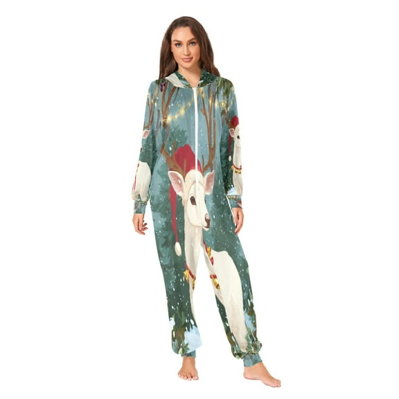 IAUYY Unisex Adult Onesie Pajamas Ultra-Soft Crystal-Soft Fabric, Halloween Adult Onesie Pajamas Adults,With a Zipper Plus Size Onesie Pajamas, White Hair