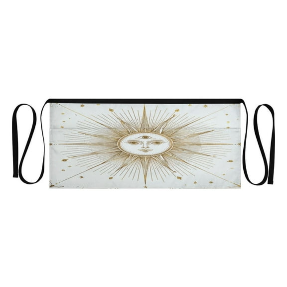 IAUYY Waiter's Apron with 3 Pockets Waterproof Adjustable Cooking Aprons for Kitchen for Woodworkers Artists and Gardening Gifts for Women Featuring Gold Accents