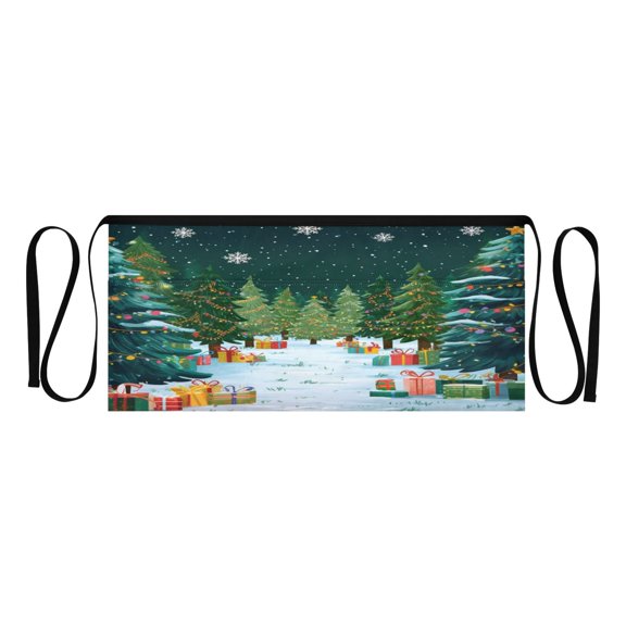 IAUYY Waiter's Apron with 3 Pockets Waterproof Adjustable Cooking Aprons for Kitchen for Woodworkers Artists and Gardening Gifts for Women Forest Scene