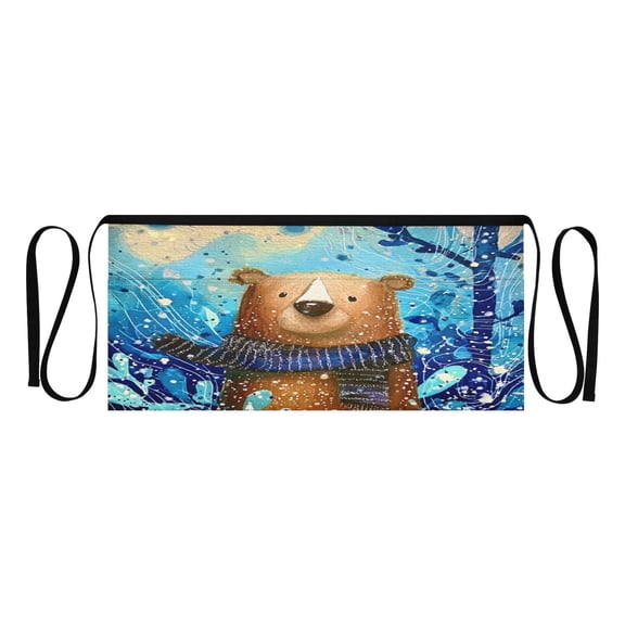 IAUYY Waiter's Apron with 3 Pockets Waterproof Adjustable Cooking Aprons for Kitchen for Woodworkers Artists and Gardening Gifts for Women Midnight Forest