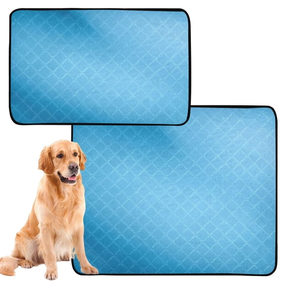 IAUYY Washable Pee Pads for Dogs Medium+Large Absorbent and Leak-Proof Non-Slip Reusable Puppy Pee Pads for Dogs Applicable to Playpen Potty Crate Blue Tile Layout Photography