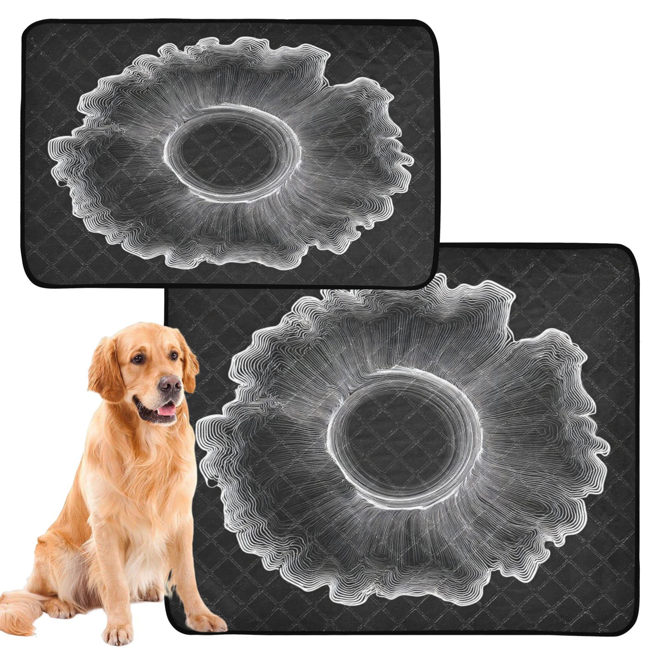 IAUYY Washable Pee Pads for Dogs Medium+Large Absorbent and Leak-Proof Non-Slip Reusable Puppy Pee Pads for Dogs Applicable to Playpen Potty Crate Organic White Groove