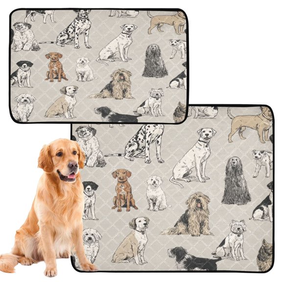 IAUYY Washable Pee Pads for Dogs Medium+Large Absorbent and Leak-Proof Non-Slip Reusable Puppy Pee Pads for Dogs Applicable to Playpen Potty Crate Pied Dog