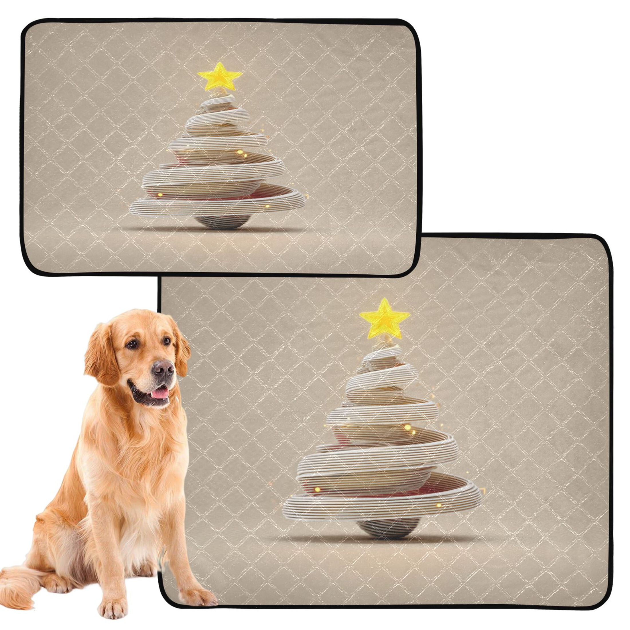 IAUYY Washable Pee Pads for Dogs Medium+Large Absorbent and Leak-Proof Non-Slip Reusable Puppy Pee Pads for Dogs Applicable to Playpen Potty Crate White Spiral Lines