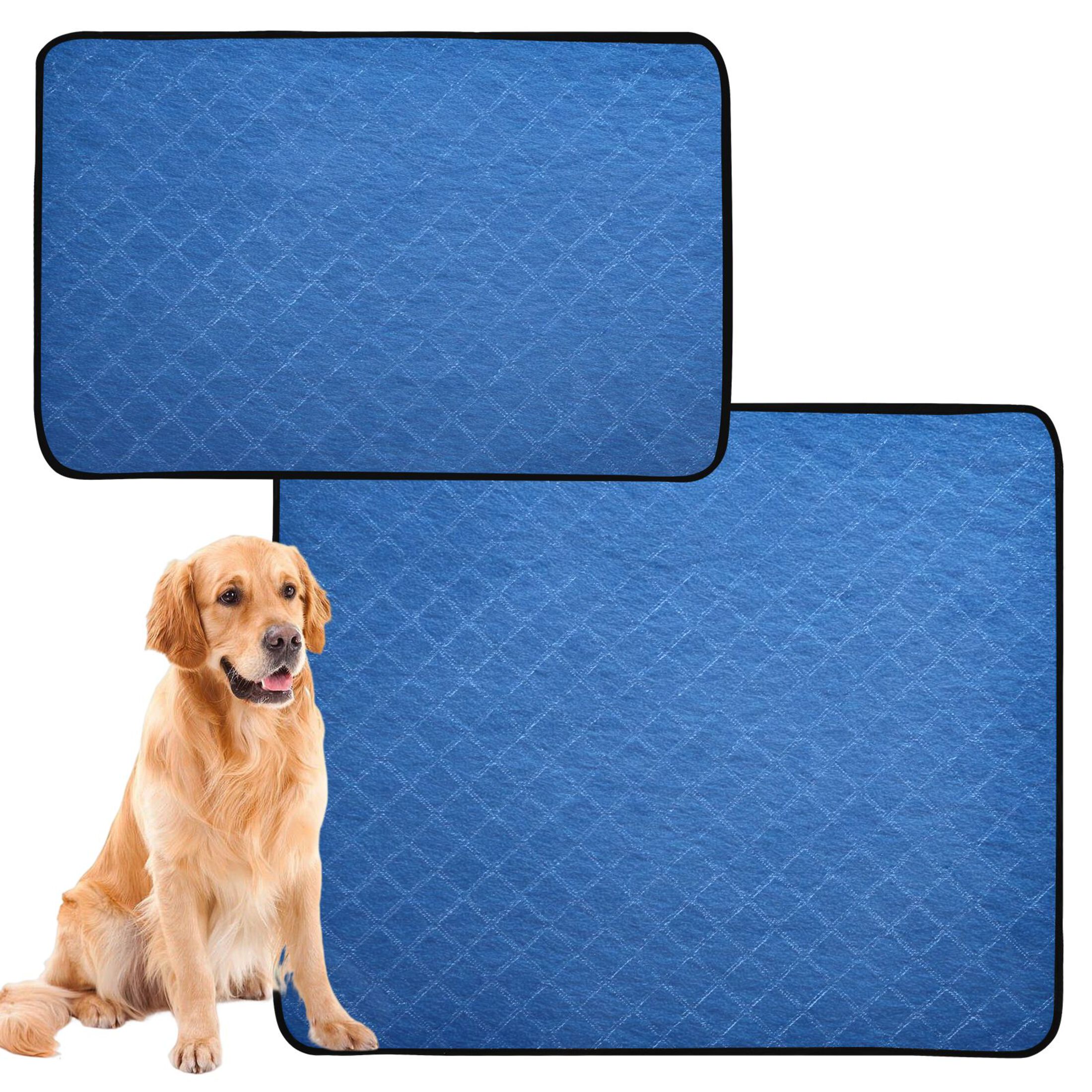 IAUYY Washable Pee Pads for Dogs Smallx3 Absorbent and Leak-Proof Non-Slip Reusable Puppy Pee Pads for Dogs Applicable to Playpen Potty Crate Blue Paper Texture