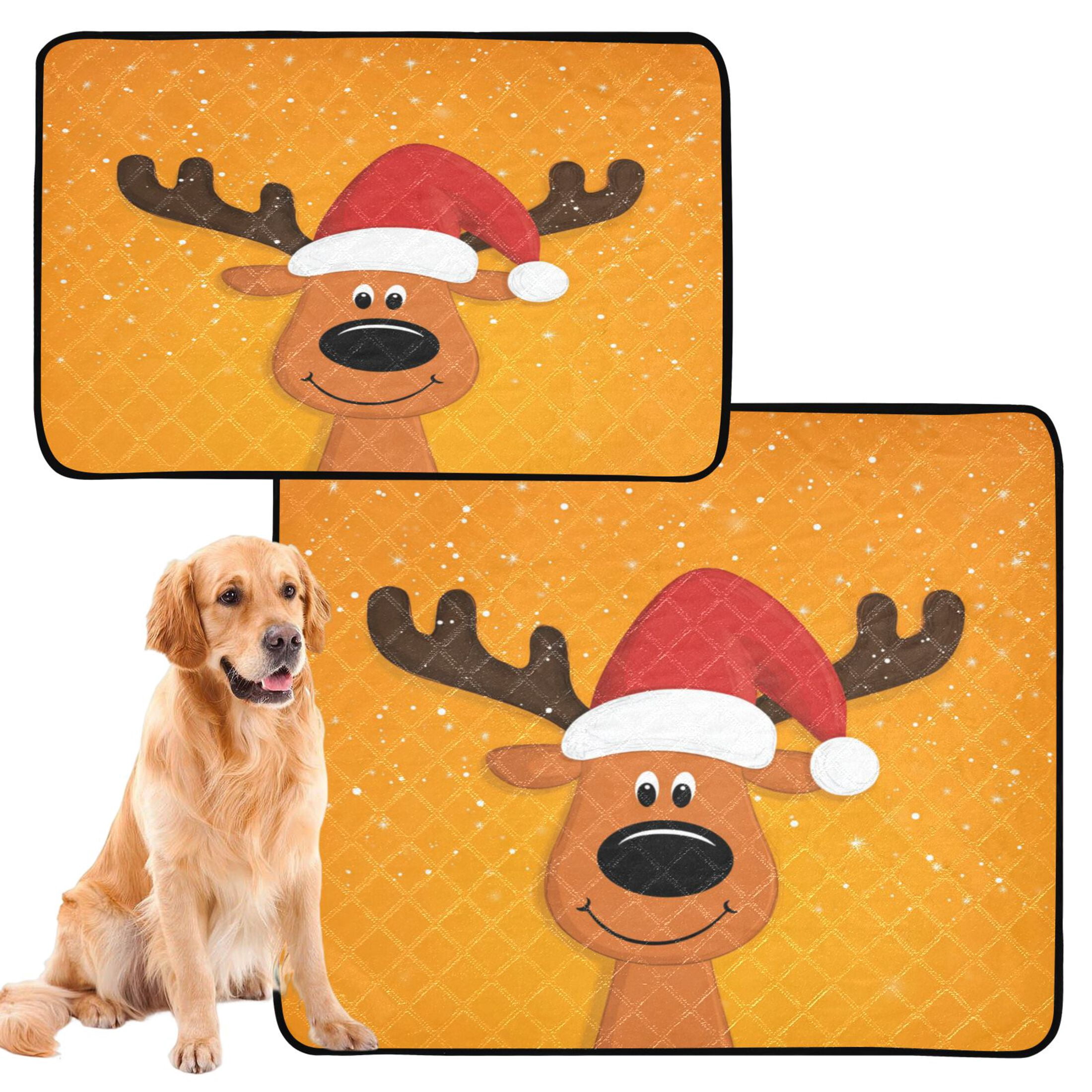 IAUYY Washable Pee Pads for Dogs Smallx3 Absorbent and Leak-Proof Non-Slip Reusable Puppy Pee Pads for Dogs Applicable to Playpen Potty Crate Cartoon Headshot
