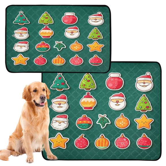 IAUYY Washable Pee Pads for Dogs Smallx3 Absorbent and Leak-Proof Non-Slip Reusable Puppy Pee Pads for Dogs Applicable to Playpen Potty Crate Christmas Elements Set