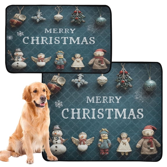 IAUYY Washable Pee Pads for Dogs Smallx3 Absorbent and Leak-Proof Non-Slip Reusable Puppy Pee Pads for Dogs Applicable to Playpen Potty Crate Christmas Scene