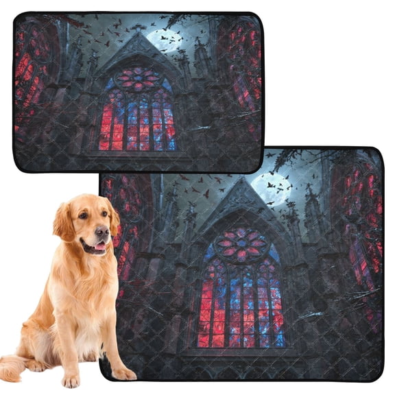 IAUYY Washable Pee Pads for Dogs Smallx3 Absorbent and Leak-Proof Non-Slip Reusable Puppy Pee Pads for Dogs Applicable to Playpen Potty Crate Colored Glass Window