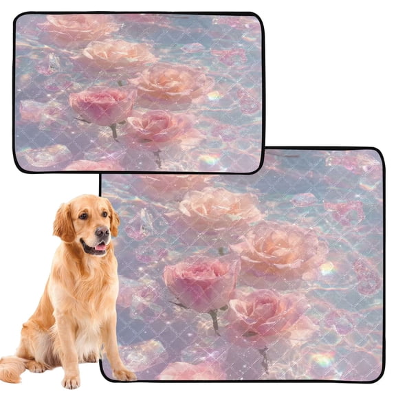 IAUYY Washable Pee Pads for Dogs Smallx3 Absorbent and Leak-Proof Non-Slip Reusable Puppy Pee Pads for Dogs Applicable to Playpen Potty Crate Crystal Drift