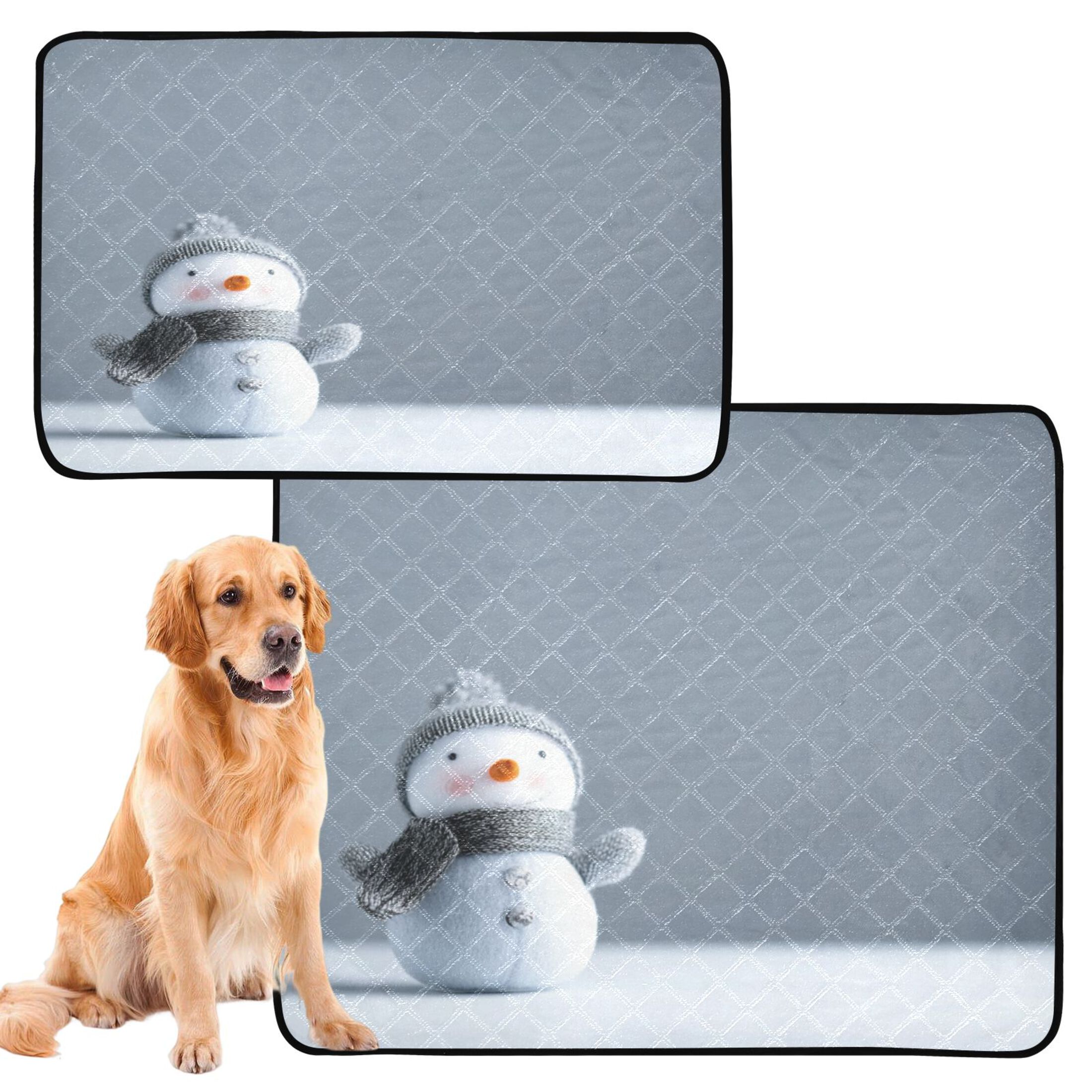 IAUYY Washable Pee Pads for Dogs Smallx3 Absorbent and Leak-Proof Non-Slip Reusable Puppy Pee Pads for Dogs Applicable to Playpen Potty Crate The Cute Grey Snowman Toy