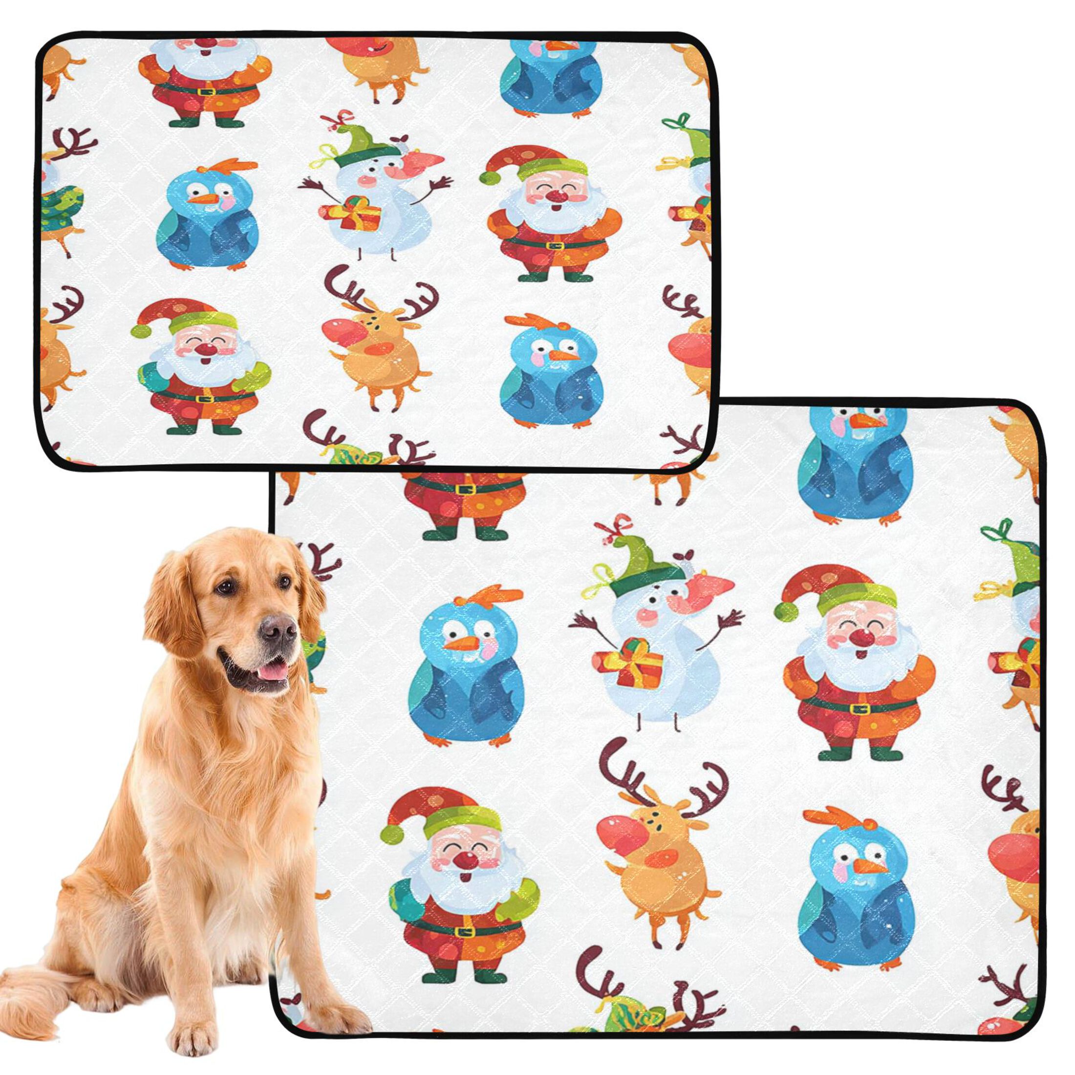 IAUYY Washable Pee Pads for Dogs Smallx3 Absorbent and Leak-Proof Non-Slip Reusable Puppy Pee Pads for Dogs Applicable to Playpen Potty Crate Cute Illustration Style
