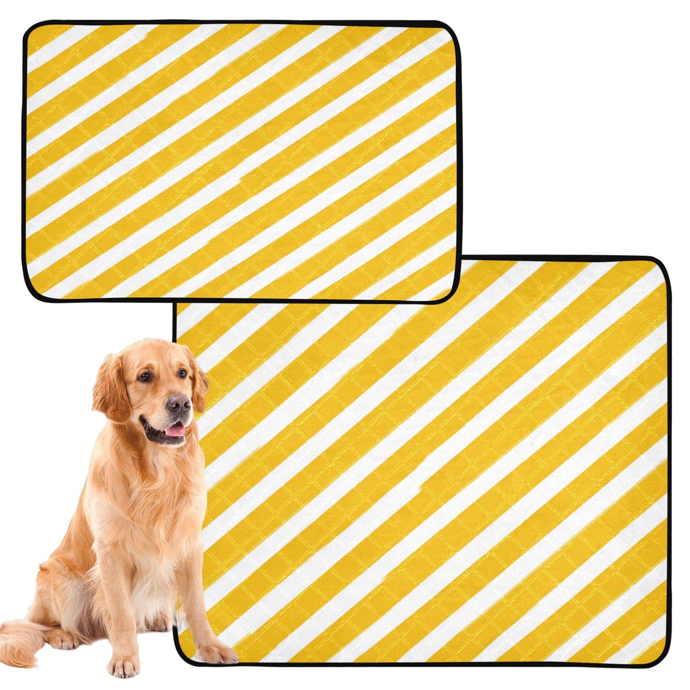 IAUYY Washable Pee Pads for Dogs Smallx3 Absorbent and Leak-Proof Non-Slip Reusable Puppy Pee Pads for Dogs Applicable to Playpen Potty Crate Diagonal Stripe Illustration