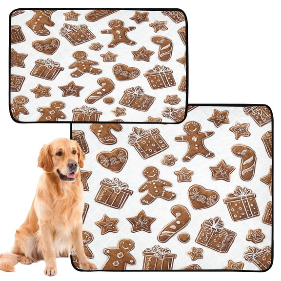 IAUYY Washable Pee Pads for Dogs Smallx3 Absorbent and Leak-Proof Non-Slip Reusable Puppy Pee Pads for Dogs Applicable to Playpen Potty Crate Gingerbread Frosting