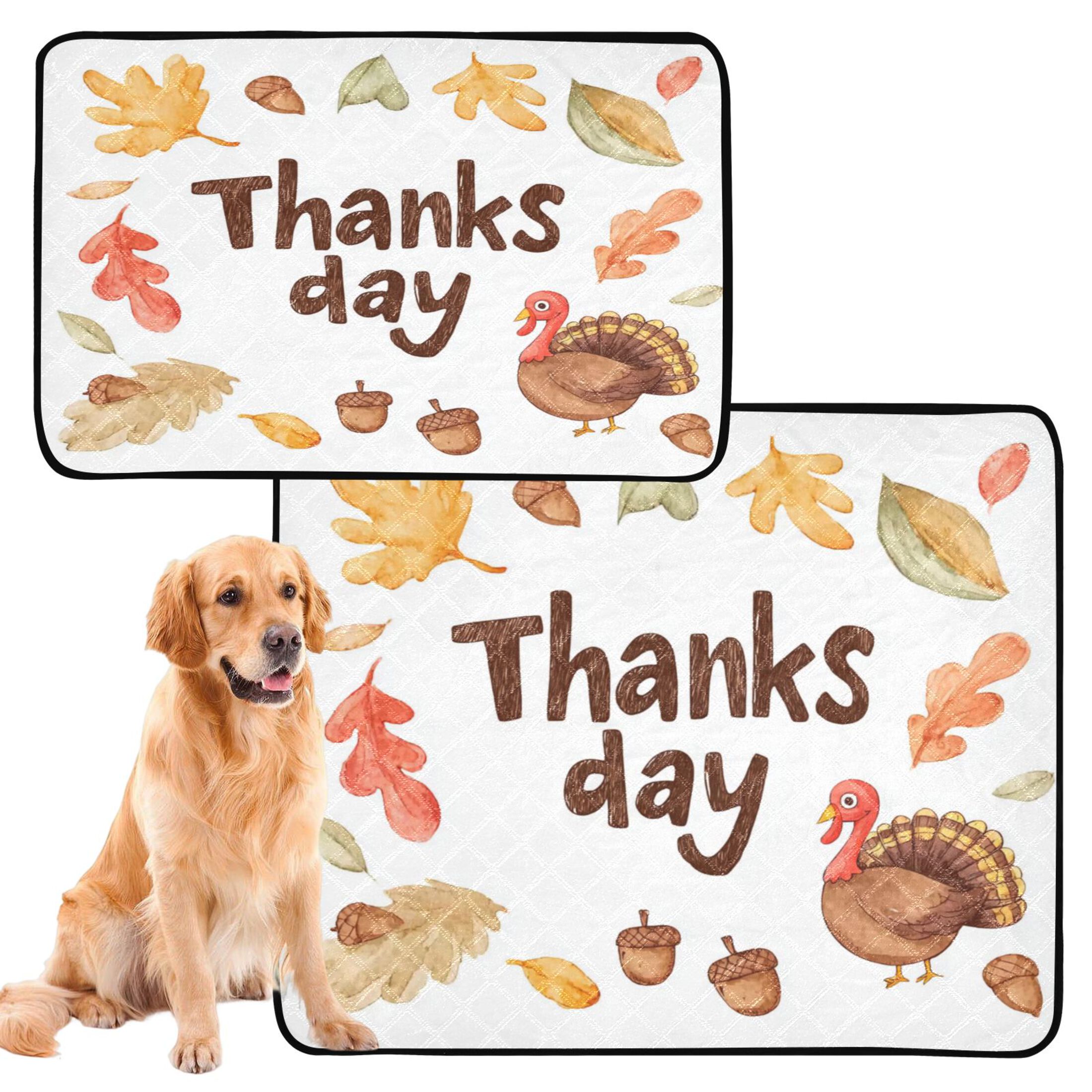 IAUYY Washable Pee Pads for Dogs Smallx3 Absorbent and Leak-Proof Non-Slip Reusable Puppy Pee Pads for Dogs Applicable to Playpen Potty Crate Little Turkey and Acorns