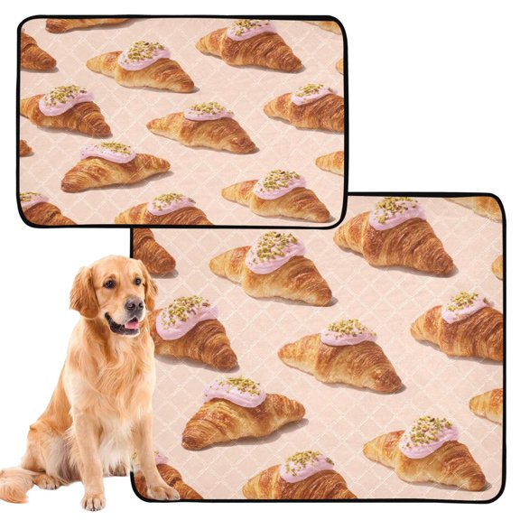 IAUYY Washable Pee Pads for Dogs Smallx3 Absorbent and Leak-Proof Non-Slip Reusable Puppy Pee Pads for Dogs Applicable to Playpen Potty Crate Realistic Horn-shaped Bread