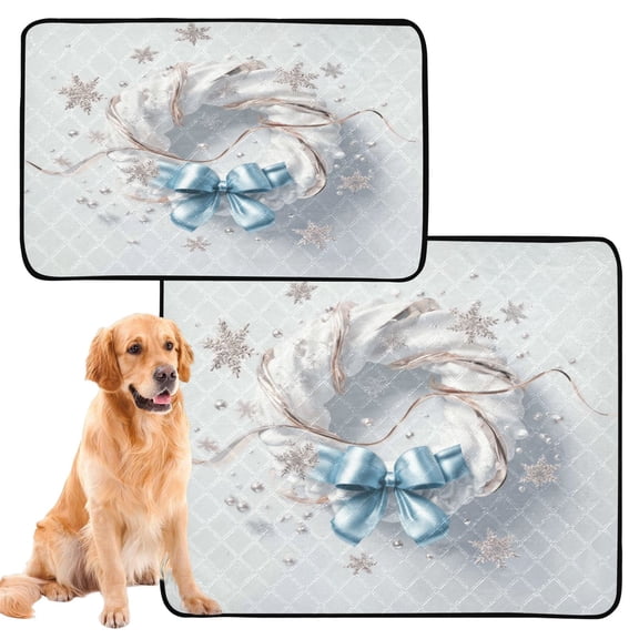 IAUYY Washable Pee Pads for Dogs Smallx3 Absorbent and Leak-Proof Non-Slip Reusable Puppy Pee Pads for Dogs Applicable to Playpen Potty Crate Silver Ribbon