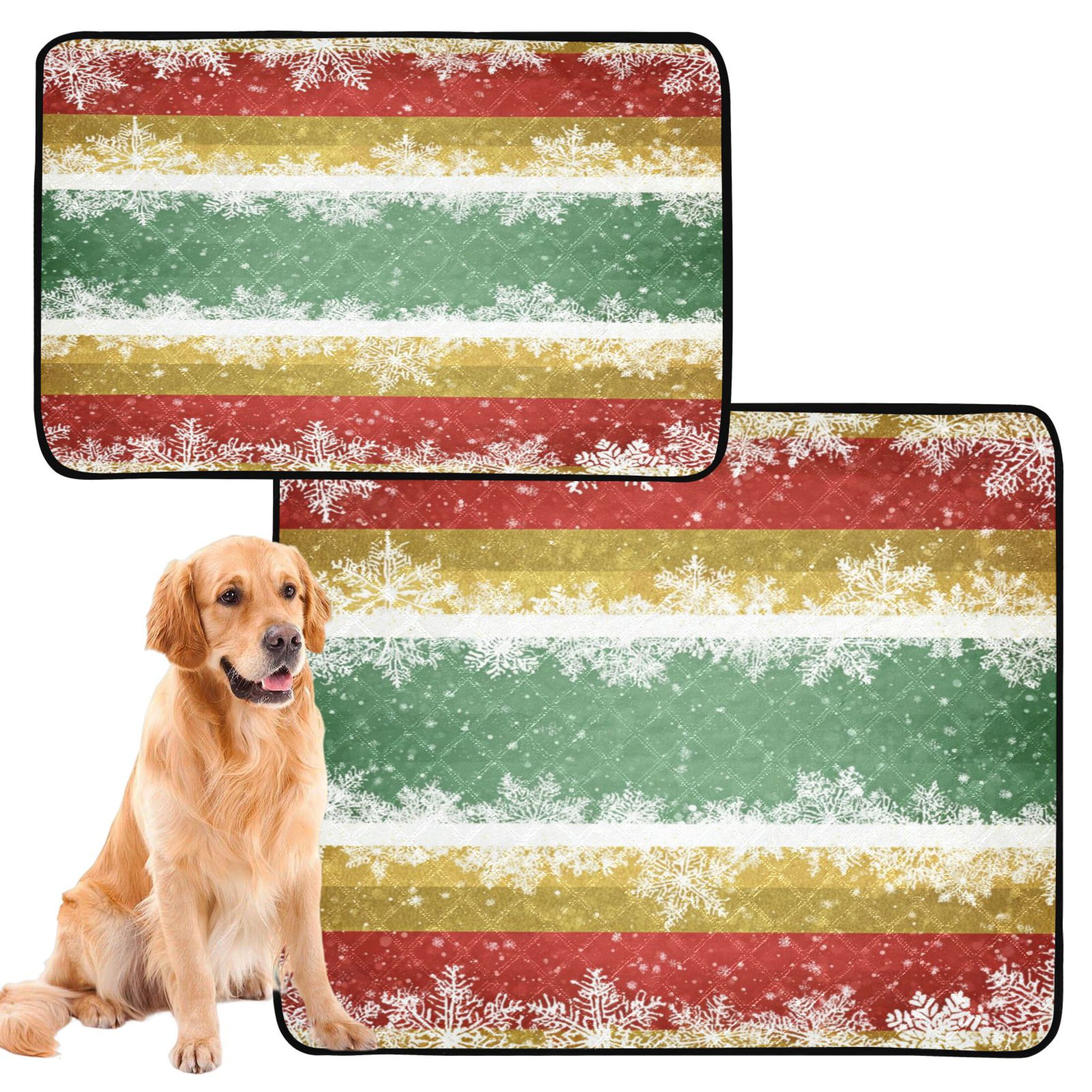 IAUYY Washable Pee Pads for Dogs Smallx3 Absorbent and Leak-Proof Non-Slip Reusable Puppy Pee Pads for Dogs Applicable to Playpen Potty Crate Three-color Golden Christmas