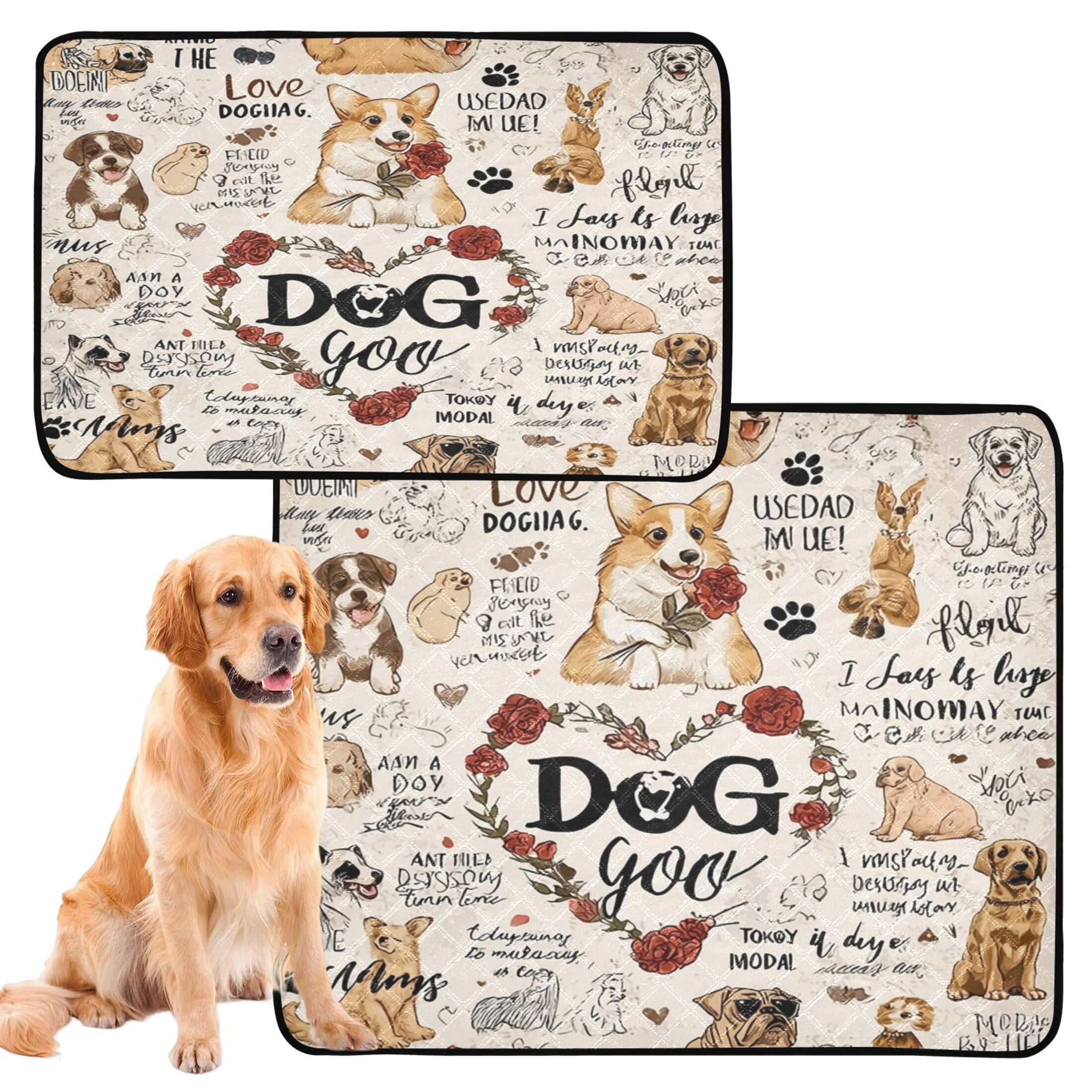 IAUYY Washable Pee Pads for Dogs Smallx3 Absorbent and Leak-Proof Non-Slip Reusable Puppy Pee Pads for Dogs Applicable to Playpen Potty Crate Valentine's Day for Dogs