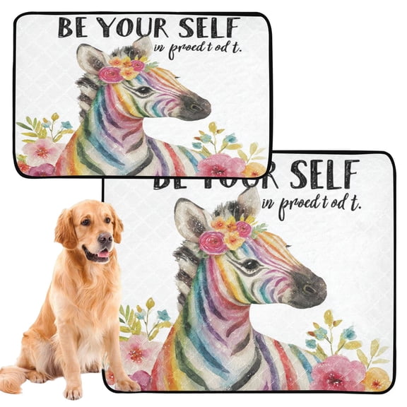 IAUYY Washable Pee Pads for Dogs Smallx3 Absorbent and Leak-Proof Non-Slip Reusable Puppy Pee Pads for Dogs Applicable to Playpen Potty Crate Zebra