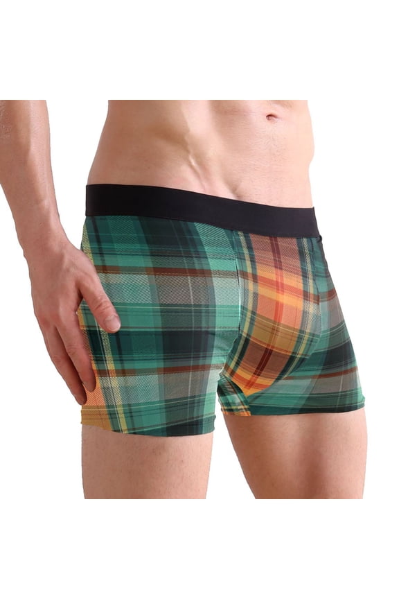 X-Large Men's Underwear Boxer Briefs 88% polyester+12% Spandex,Cool & Breathable 3-Piece Gift Box Set Men Briefs,A Purple Textile Design A Paper Texture A Orange Combination