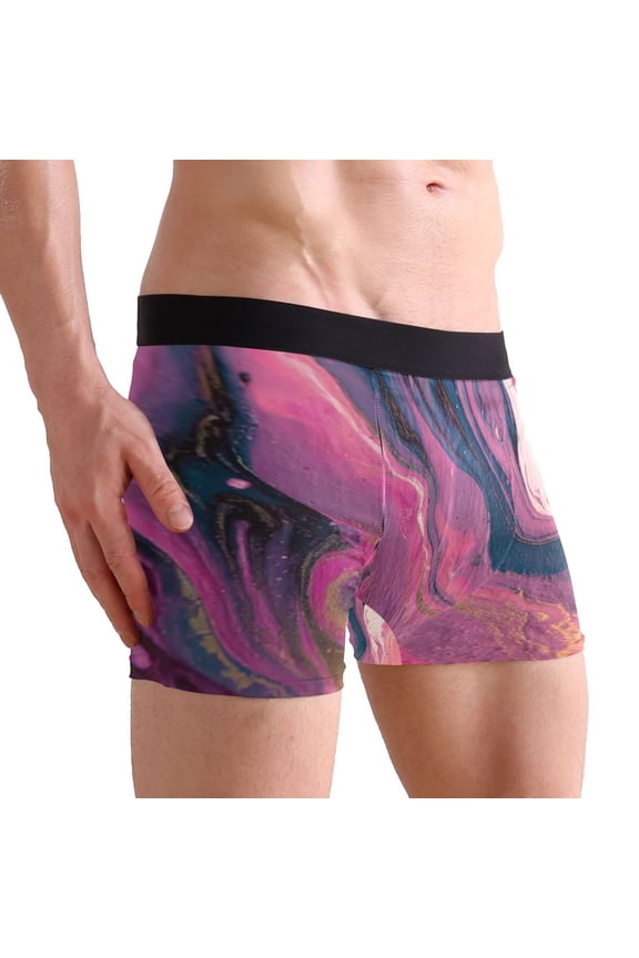 X-Large Men's Underwear Boxer Briefs 88% polyester+12% Spandex,Cool & Breathable 3-Piece Gift Box Set Men Briefs,The Ethereal Quality A Huge Bubble A Flowing Design