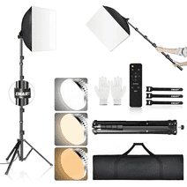 IAZ 16"X16" Soft Box and 3 Colors Temperature 3000-6000K 85W LED Light kit with Remote,Professional Softbox Photography Light Kit for Portrait and Filming(1PACK)