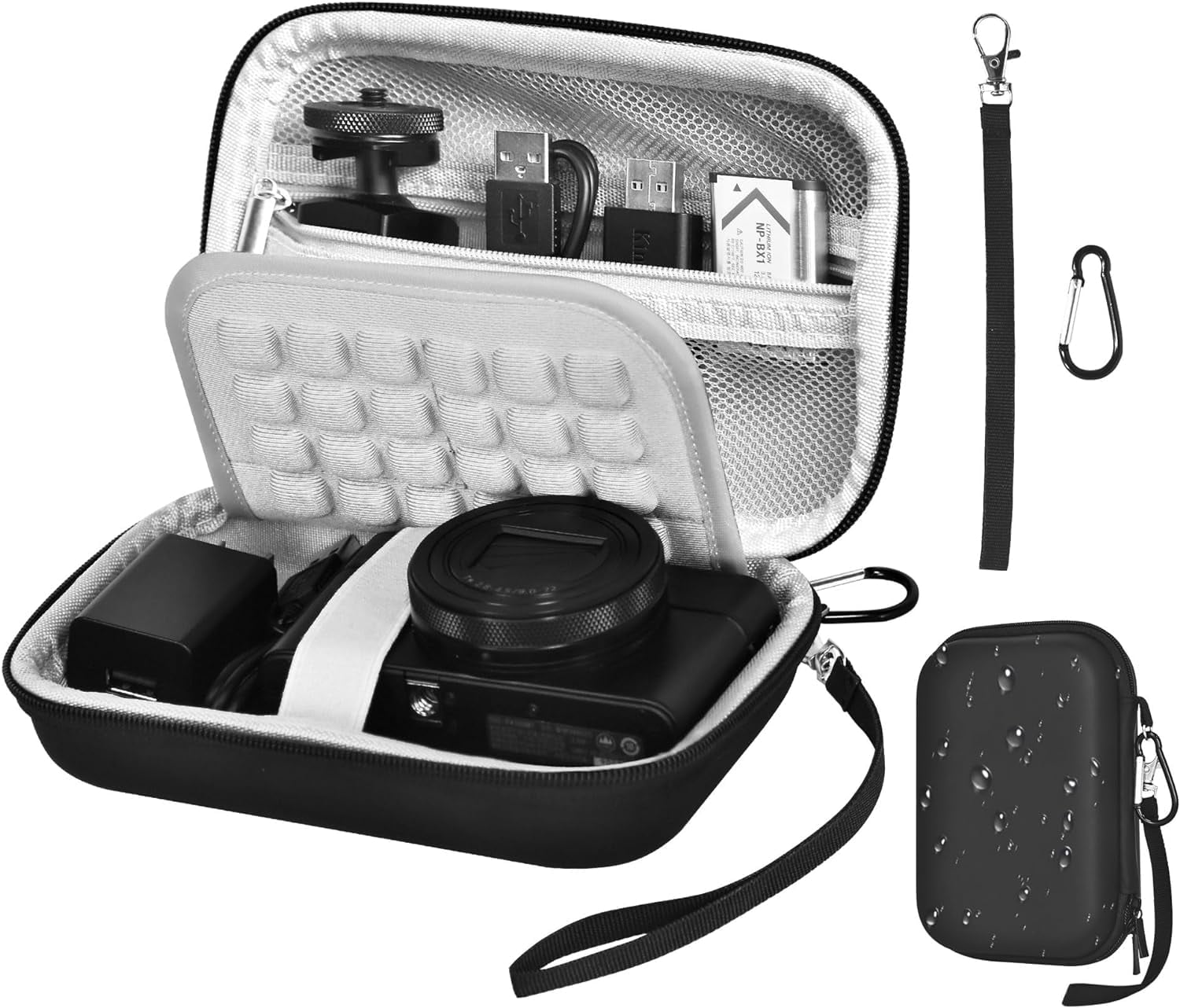 IAZ Camera Case, Small Digital Camera Bag with Strap, Camera