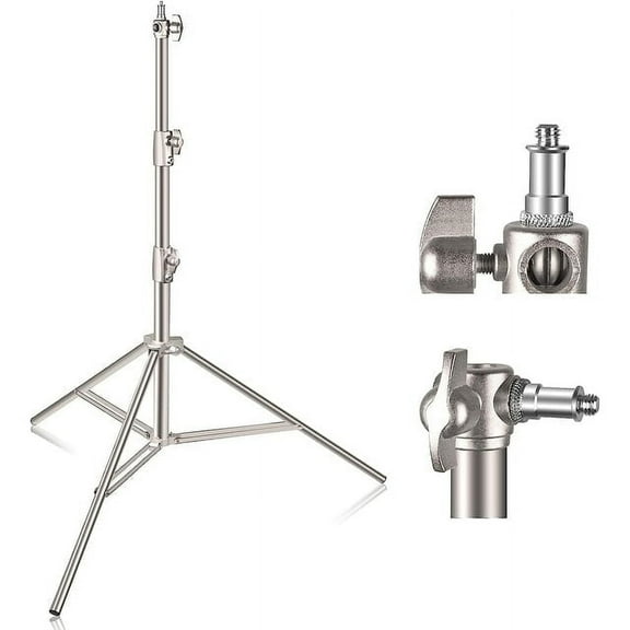 EMART 9.2ft Heavy Duty Light Stand, Spring Cushioned Stainless Steel Tripod Stand with 1/4" to 3/8" Universal Adapter for Softbox, Monolight, Strobe Light