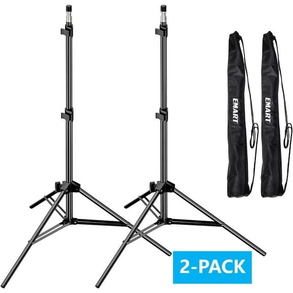 EMART 7ft Light Stand, Photo Studio Tripod Stand for Speedlight, Softbox, Umbrella, Strobe Light, Camera, 2 Pack