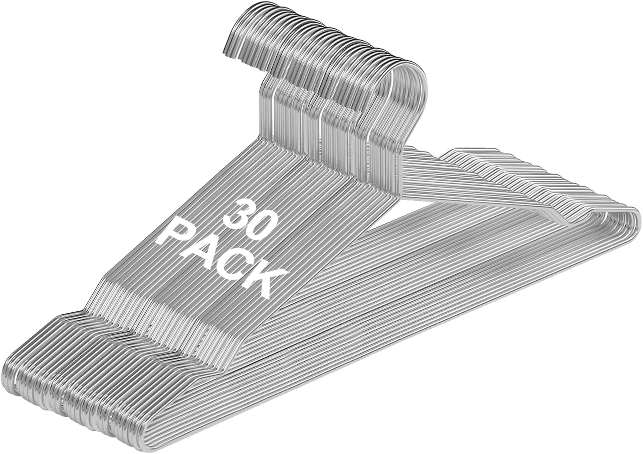 IAZ Metal Hangers 30 Pack Heavy Duty, Strong Wire Clothes Hangers with