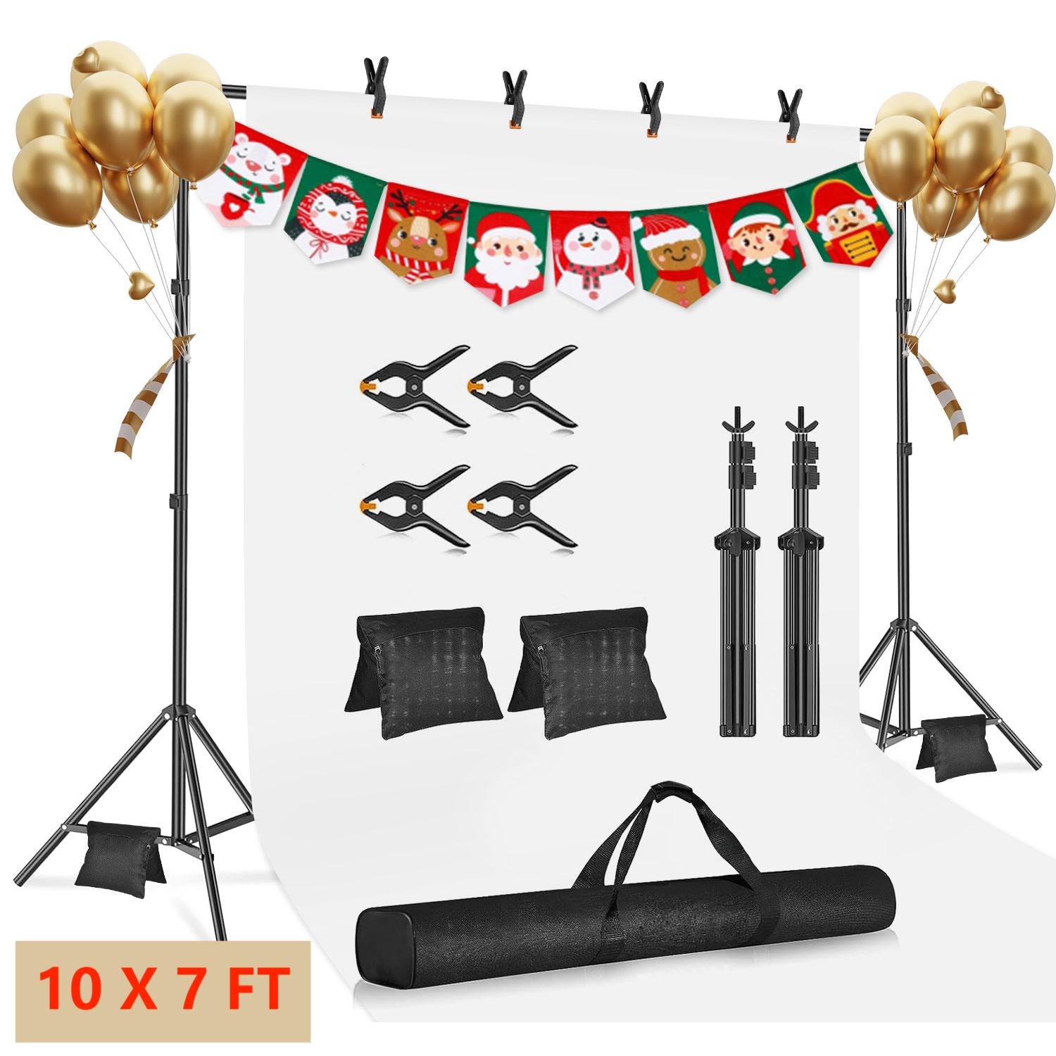 IAZ Photo Backdrop Stand 10 x 7 ft, Adjustable Photography Background  Support System Stand for Parties, Photo Video Studio-Black - Walmart.com