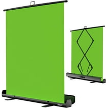 IAZ Upgraded Green Screen, 61 x 72in Collapsible Chroma Key Panel for Background Removal, Retractable Wrinkle Resistant Chromakey Green Backdrop with Auto-Locking Frame, Aluminum Hard Case