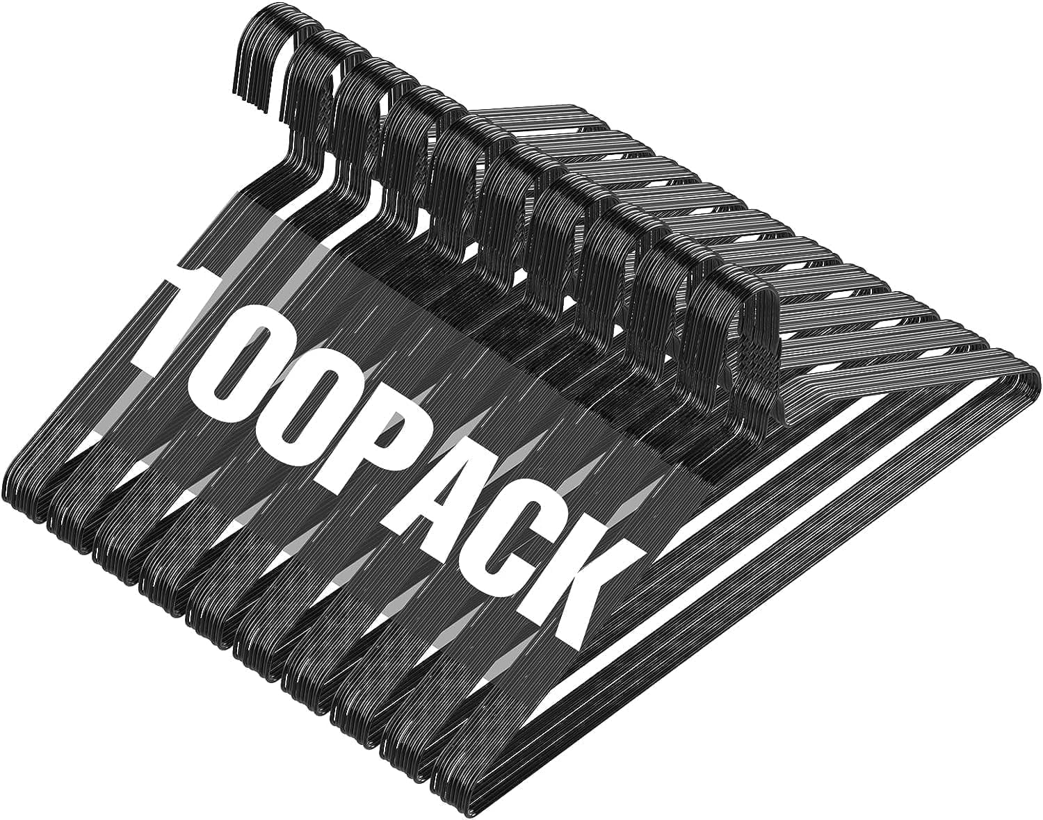 Bulk Pack Of 100 White Wire Shirt Hangers | 18 Inch, 14.5 Gauge Heavy Duty