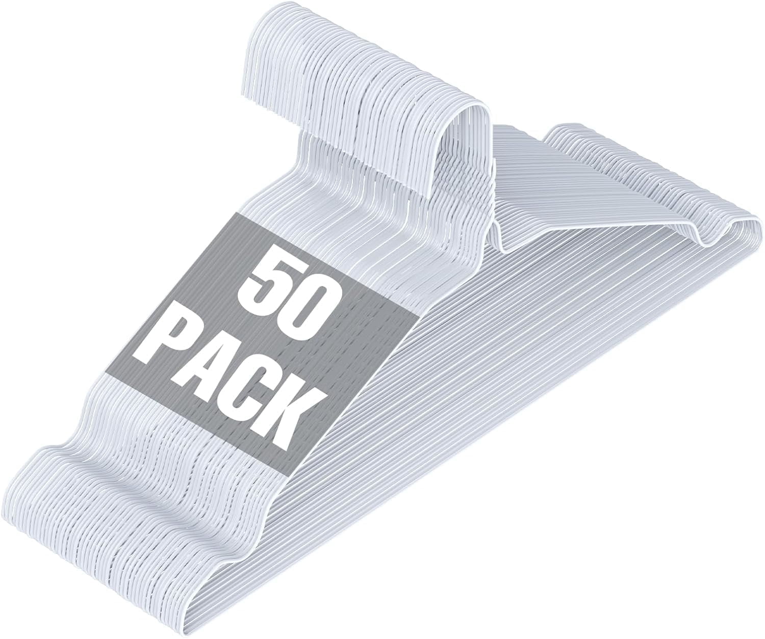 Specilite Wire Clothes Hangers 50 Pack 16.7 Inch, Ultra Thin Metal Wire Hanger, Space Saving-White