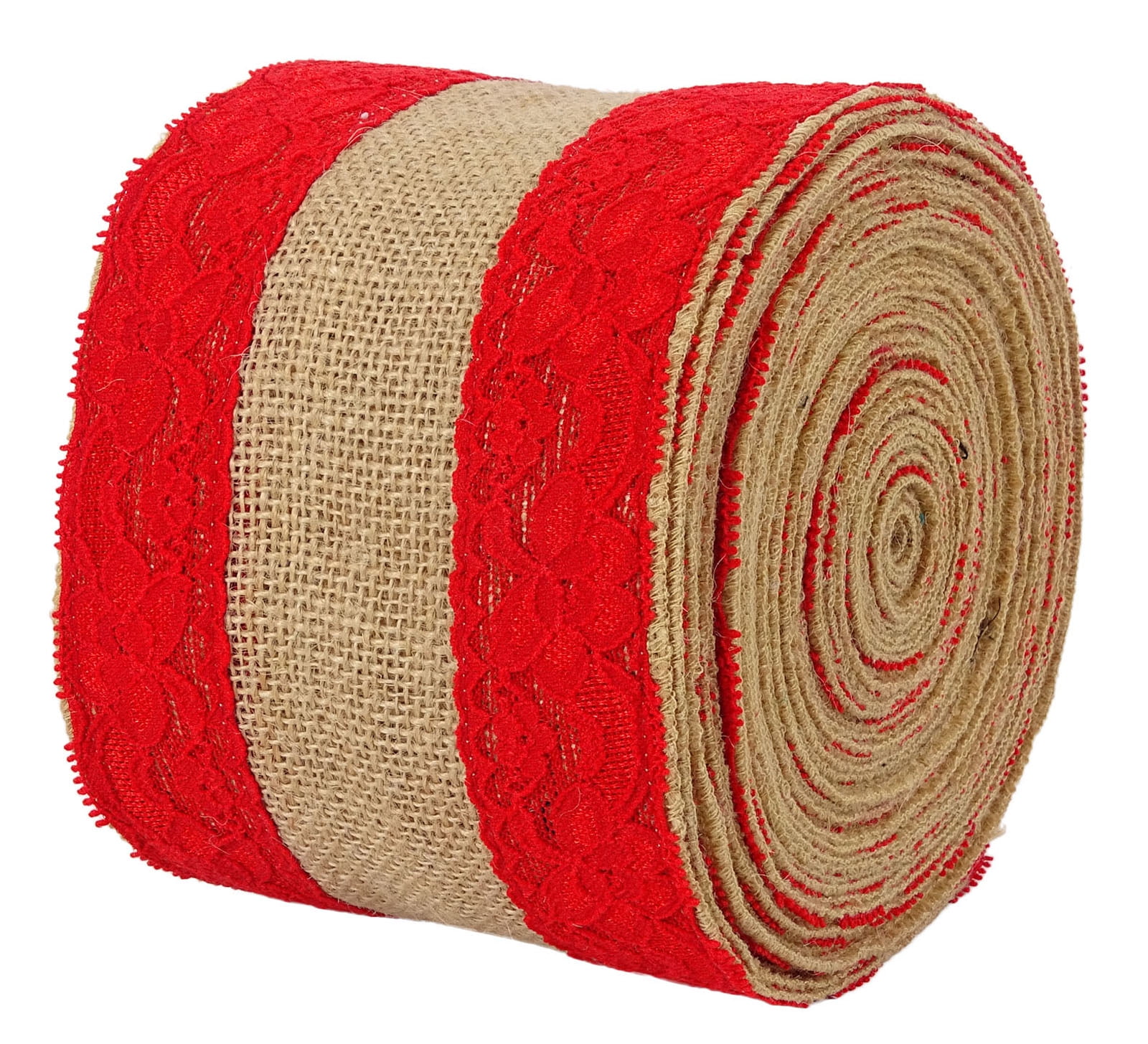 IBA Indianbeautifulart 10 Yd Natural Burlap Lace Wired Jute Trim Craft Ribbons For Wedding Home Decoration Gift Wrap-4 Inches